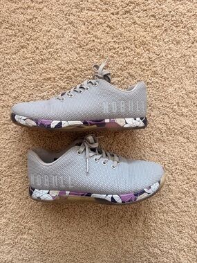 NOBULL Light Gray Women's Athletic Slip-On with Subtle Purple Accents